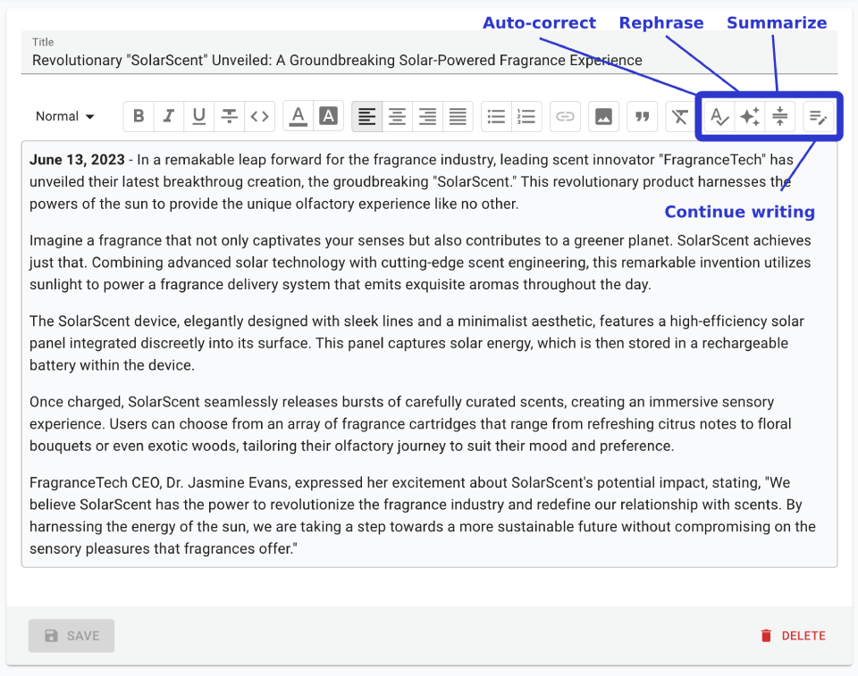 SmartRichTextInput Demo