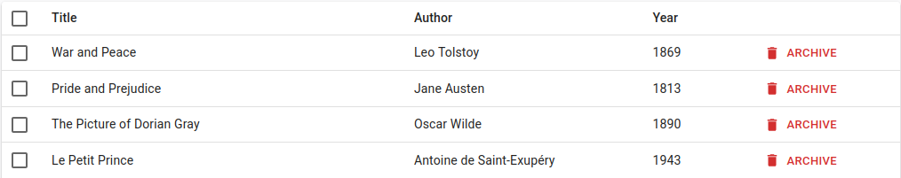 A soft delete button in a <DataTable>